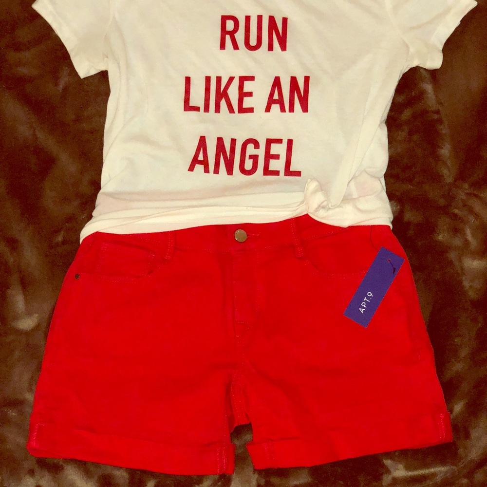 Apt. 9 red denim shorts